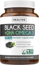 Cold-Pressed Black Seed Oil Capsules - Vegan Non-GMO Nigella Sativa Black Seed Oil Supplement with Omega 3 DHA for Full Body Wellness & Brain Support - Vegan Omega 3 & Thymoquinone-Rich (1 Month)