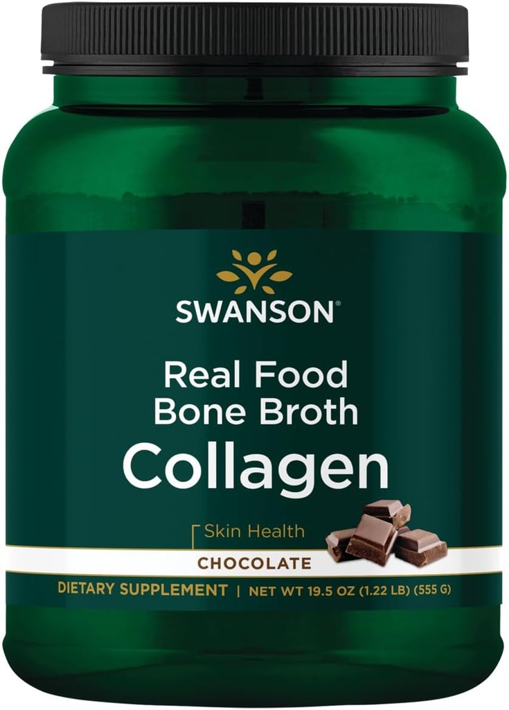 Swanson リアル フード Bone Broth コラーゲン - チョコレート 19.5 oz Pwdr