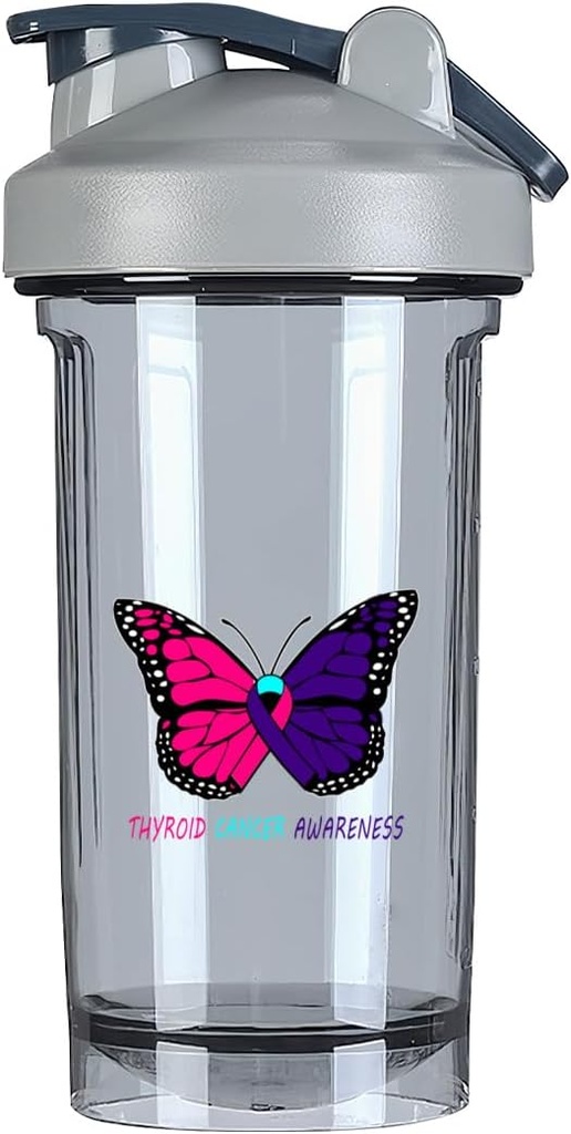 甲状腺癌の意識18のOunceのシェーカーのびんの飲み物のミキサーの漏出防止のプレワークアウトの蛋白質の揺れの食事の取り替えの揺れのびん500ML/18 Ozの灰色&-1&-1&-1-1