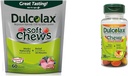 Dulcolax Soft Chews Saline Laxative Mixed Berry (60ct) Gentle Constipation Relief, Magnesium Hydroxide 1200mg & Chewy Fruit Bites, Saline Laxative, Assorted Fruit (30ct) Cramp-Free Constipation Relief