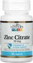 21st Century HealthCare Zinc Citrate Tablets 50mg, 60 Count