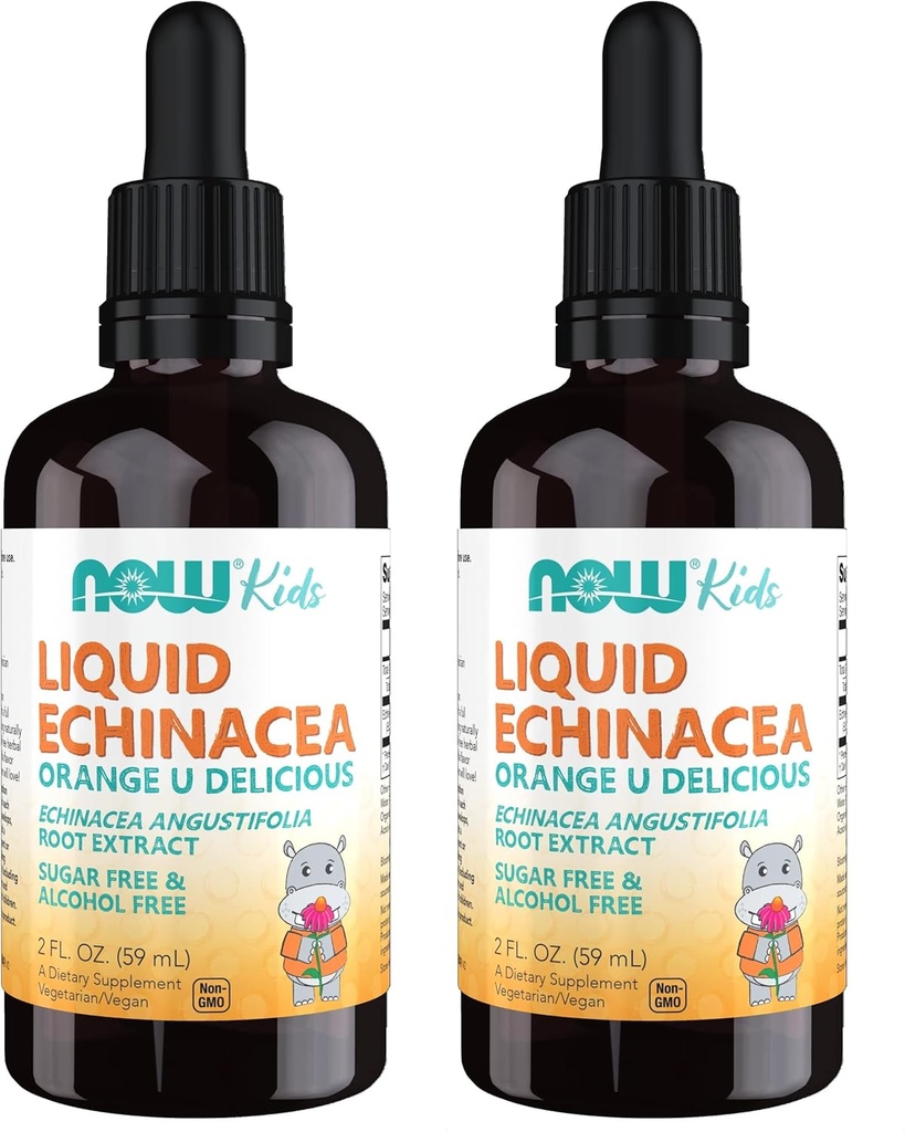 NOWの補足、低下装置が付いている子供の液体のEchinacea、免疫システム サポート、子供のために形作られた2 Fl Ounce、包装のMay Vary (パッケージ2)