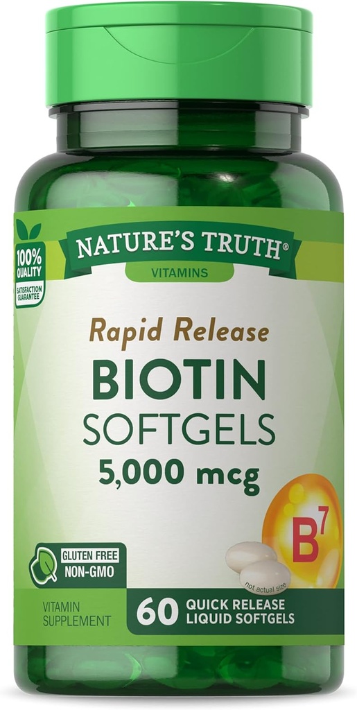 自然の真理ビオチン5000mcg | 60 softgels | 男女別無料サプリメント