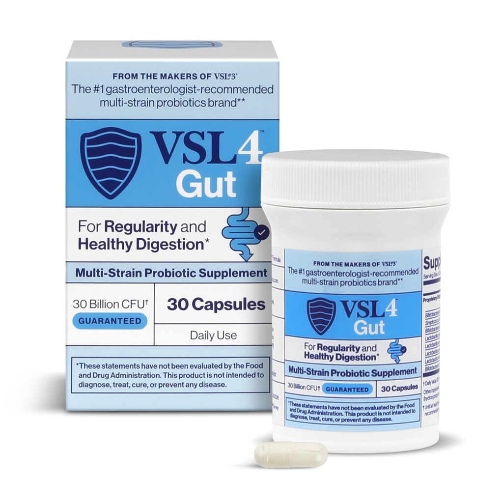 VSL4® ガット健康のための毎日のプロバイオティクス - 30B CFUs、女性及び人のための多緊張の消化器サポートは、ガットのバランス及び規則性、ポテント、棚安定したプロバイオティクスの補足、30カプセルを促進します