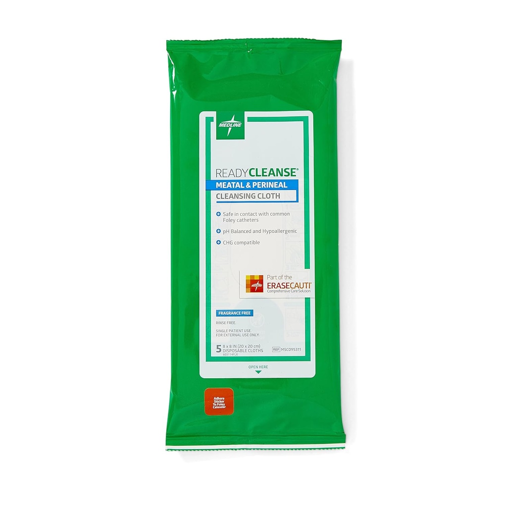 Medline Readycleanse ミートラルとペインタルクレンジングクロス、フレグランスフリー、Hypoallergenic、8" x 8"、5つのカウント(30のパック)