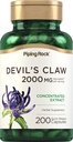 ピッピングロックデビルスクロー2000mg | 200カプセル | ハーブサプリメント | 濃縮エキス | 非GMO、グルテンフリー