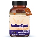 WellnessOne ProOneZyme消化酵素サプリメント - 消化、腸の健康、ガス救済と膨潤のための全身プロテオリン、ナトキナーゼ、プロテアーゼ、90カプセルが含まれています