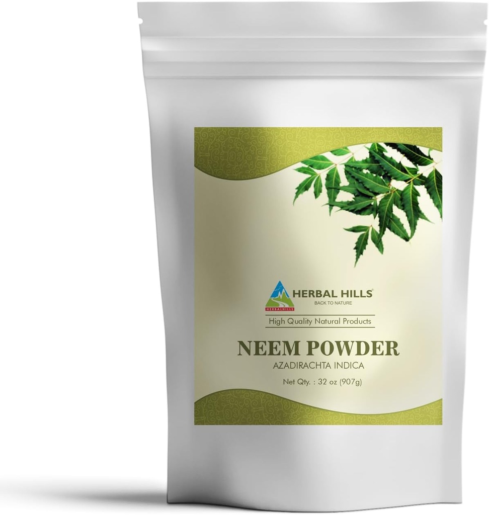 HERBAL HILLS Neemパウダー Azadirachta Indica | 32 Oz | 純粋なニームリーフ/リーブ