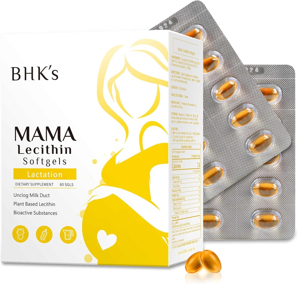 BHKのママレシチンSoftgels、Smoother BreastfeedingのためのUnclog Breastのダクト、妊娠のための補足、Cloggedミルクのダクト、60のsoftgelsの2週の供給を避けて下さい