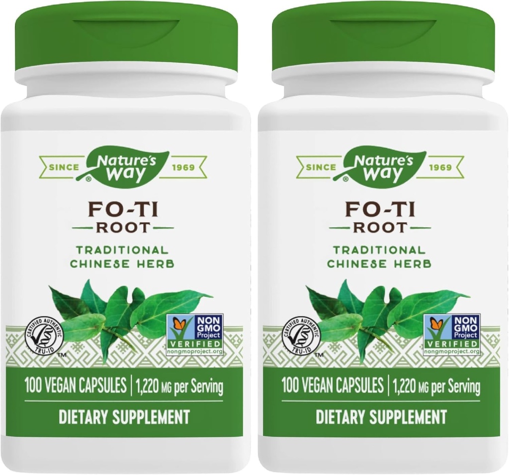 Nature's Way Fo-Ti Root、伝統的な中国ハーブ、1,220 mg/サービング、100カプセル(パッケージ2)