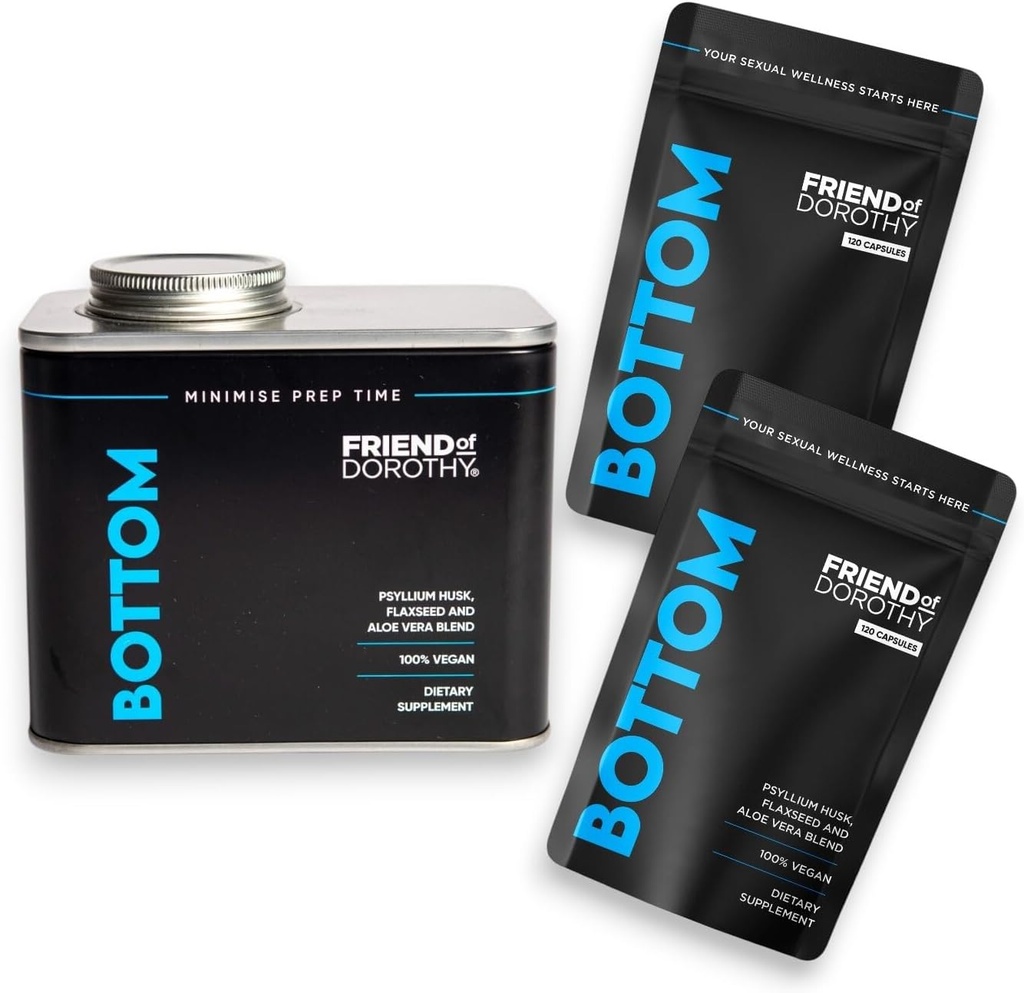 Prep-Ready バンドル - 2 の × 底 120 ファイバカプセル (240 合計) 補充可能なピルオーガナイザー缶付き – 消化の健康をサポート, レギュレーション, 心 & 重量管理