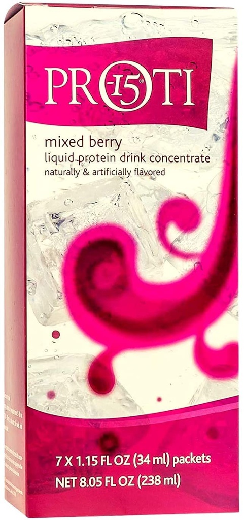 PROTIFIT - 高たんぱく質液体フルーツドリンク濃縮ミックス、15gタンパク質、脂肪フリー、低炭水化物、低カロリー、理想的なタンパク質対応、7パック/箱(ミックスベリー)
