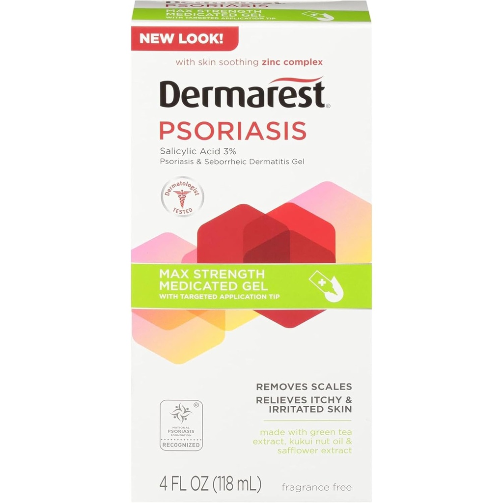 Dermarestの乾癬の薬用処置のゲル、4つのoz