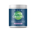 BIOHMスーパーグリーン、グリーンスーパーフードパウダー(8.5オズ、30サービング)抗酸化野菜パウダー&スムージーミックス、34スーパーフード&スピルリナ、消化酵素、プレバイオティクス、混合ベリー味