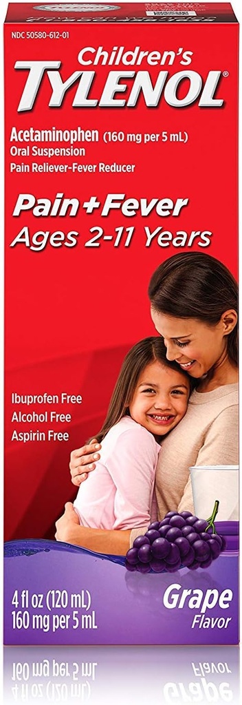 TYLENOLの子供の口頭懸濁液のブドウのスプラッシュの味4のoz