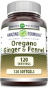 アメイジングフォーミュラ オレガノ オイル ジンジャー&フェンネル サプリメント | 120 Softgels | Non-GMO | グルテンフリー | アメリカ製
