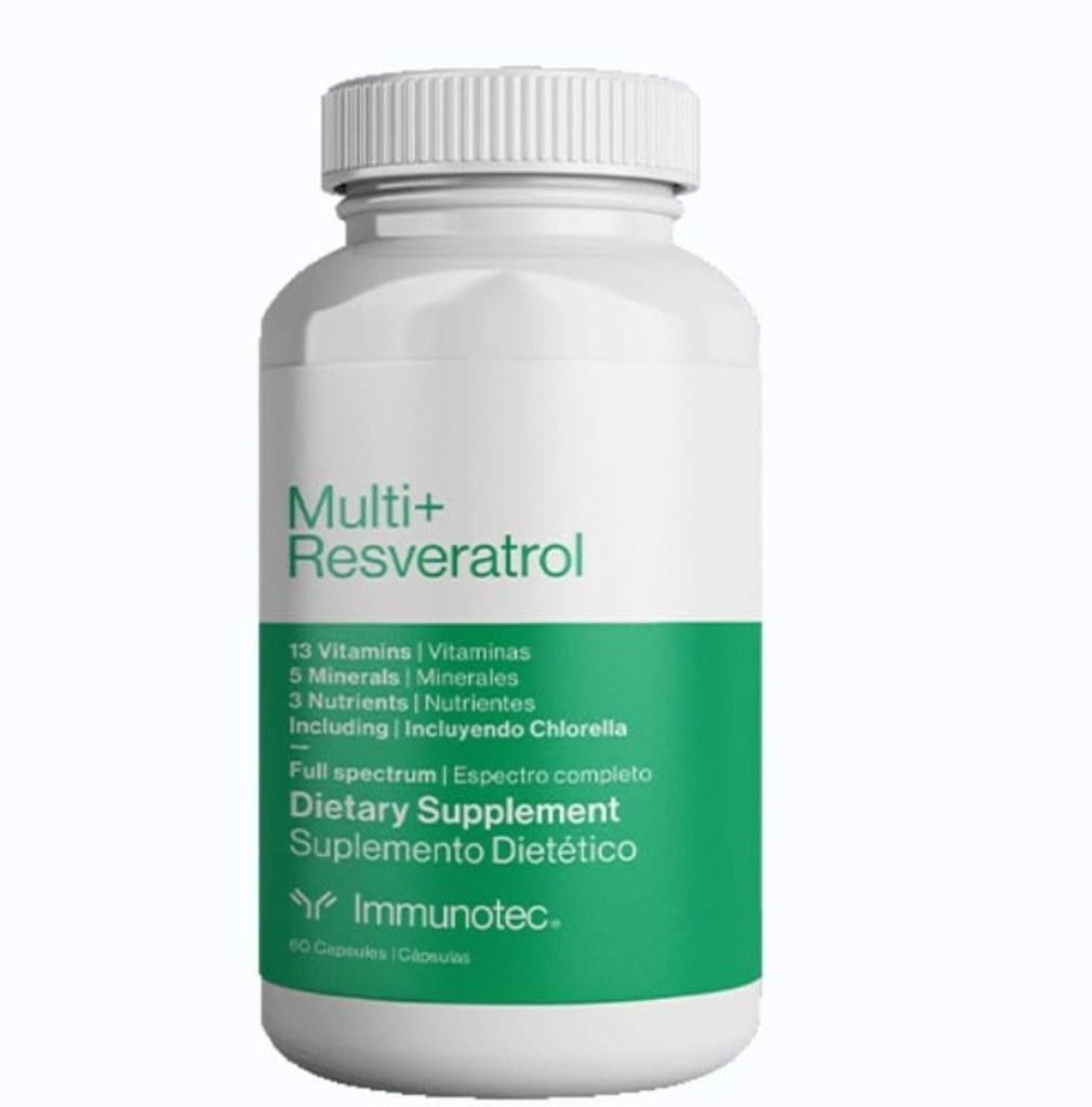 Immunotec - マルチ+レスベラトロール - フルスペクトラムサプリメント - 13ビタミン、5ミネラル、クロレラ付き3栄養素