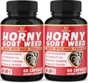 BMVINVOL (2 Packs) Horny Goat Weed Capsules with Maca, Tribulus, Ginseng. Ashwagandha,Tongkat Ali - 8-in-1 for Support Energy Levels