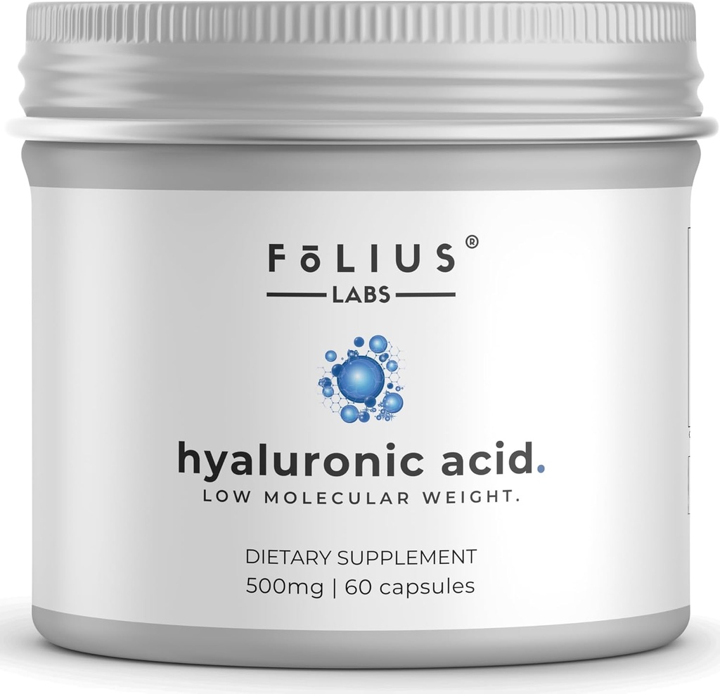 超高い純度のHyaluronicの酸は500mg - 95%ナトリウムのHyaluronate -高度に浄化され、Bioavailable -低い分子量-非GMO発酵- 60のカプセル---------------------
