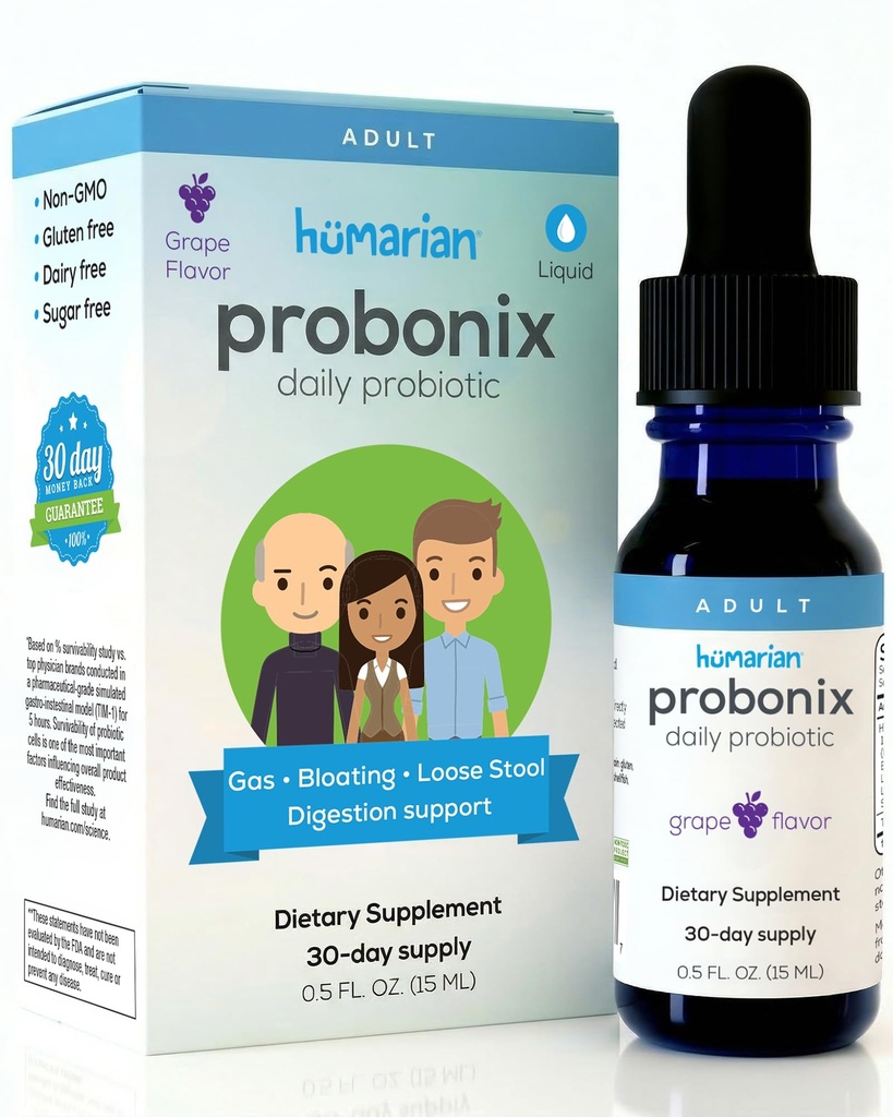 大人のためのProbonixのハマリアンの液体のプロバイオティクス - 12の緊張のプロバイオティックは腸の健康、免除および多く- 30日の供給-おいしいブドウの味を増強します