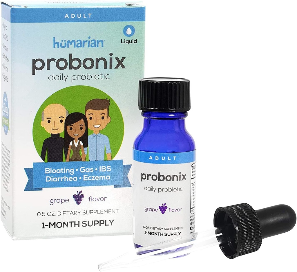 大人のためのProbonixのハマリアンの液体のプロバイオティクス - 12の緊張のプロバイオティックは腸の健康、免除および多く- 30日の供給-おいしいブドウの味を増強します