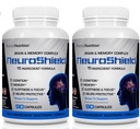 NeuroShield の頭脳は Nootropic の頭脳のブースターおよび記憶補足を、含んでいます Huperzine A、Ginko Biloba、Brain の健康、多成分、2 本のびん、180 カプセルのための Bacopa のプラスの酸化防止剤を補います
