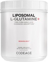 Codeage Liposomal L-Glutamine Powder - High-Potency L-Glutamine 5,000 mg per Serving - 3-Month Supply - Liposomal Delivery, Free-Form Amino Acid, Unflavored Glutamine - Non-GMO Gluten-Free - 16.67 oz