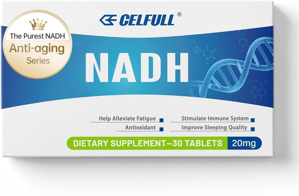CELFULL NADHサプリメント40mgエンチャンスNAD+ 免疫サポートアンチエイジング細胞再生エネルギーと慢性疲労サプリメントのサプリメント