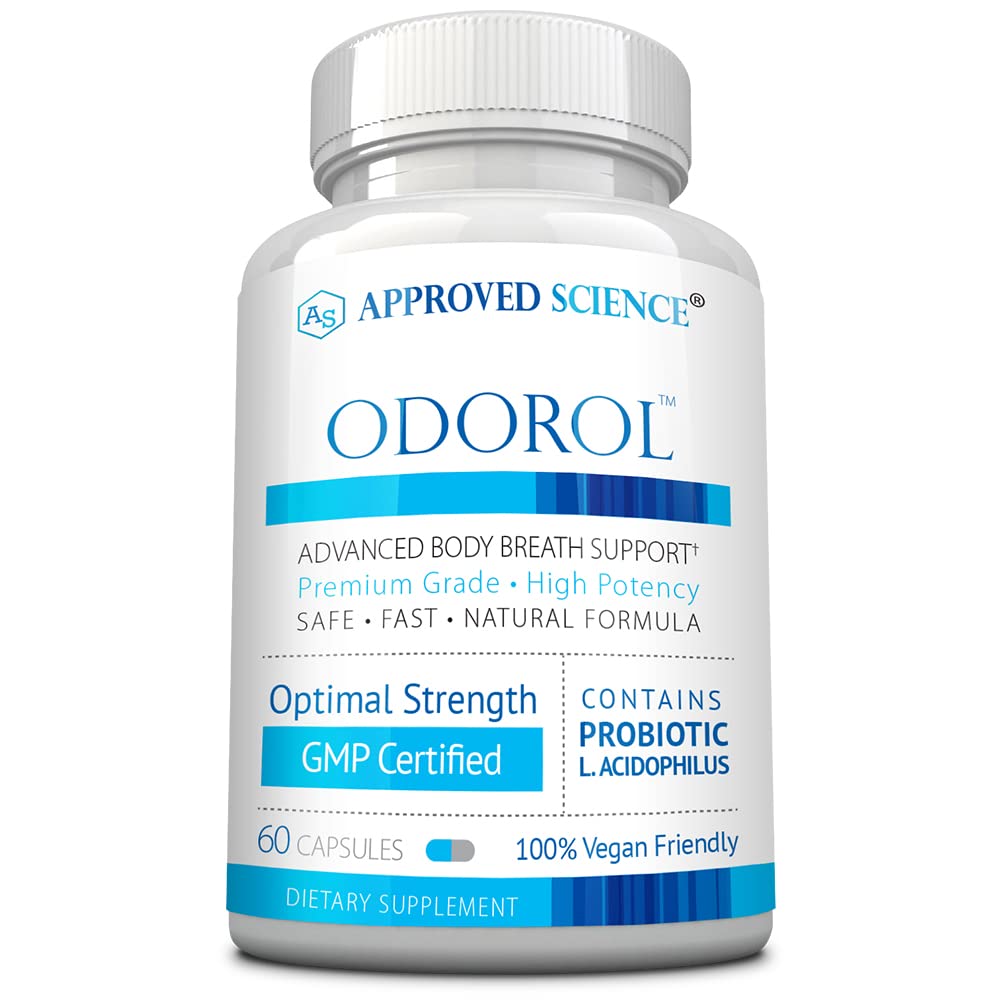 承認された科学 Odorol - 60 カプセル - 新鮮な悪い息香と体臭 - L.acidophilus、緑茶、Magnolia 樹皮、ペパーミント オイル、フェンネル - すべての自然、ビーガンフレンドリー、非GMOが含まれています
