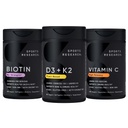 スポーツの研究のビタミンD3 5000iu K2 100mcg、ココナッツ油および高い効力のビタミンCの補足1000mgが付いているビーガンBiotin 10000mcg