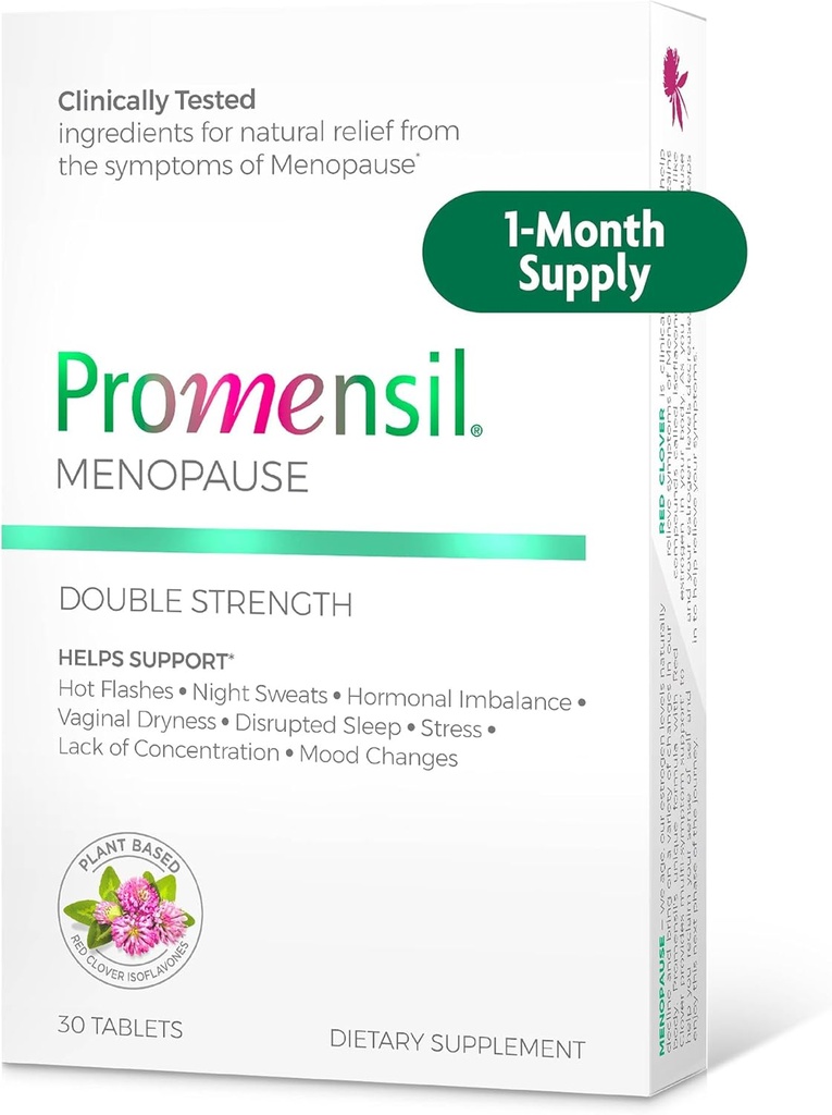 Promensil 更年期障害 ダブル 強度 - 更年期障害 サプリメント 女性、赤いクローバー Isoflavones、ヘルプ サポート ホット フラッシュ、夜汗、休息 - 30 カウント