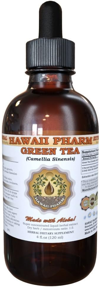 ハワイファーム緑茶液エキス、緑茶(Camellia Sinensis)リーフパウダーチンキサプリメント2オンス