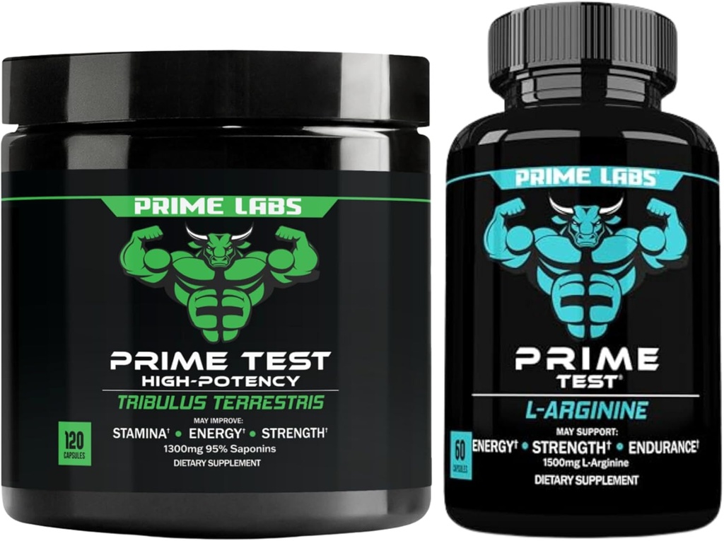 Prime Labs Tribulus Terrestris(120 ct) + L Arginine Nitric Oxide(60 ct)
