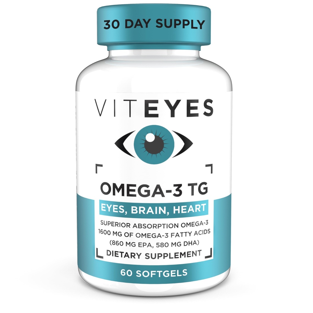 Viteyes Omega-3 TGは目及び中心の健康、自然なトリグリセリドの魚油の方式、明確、60の計算を支えます