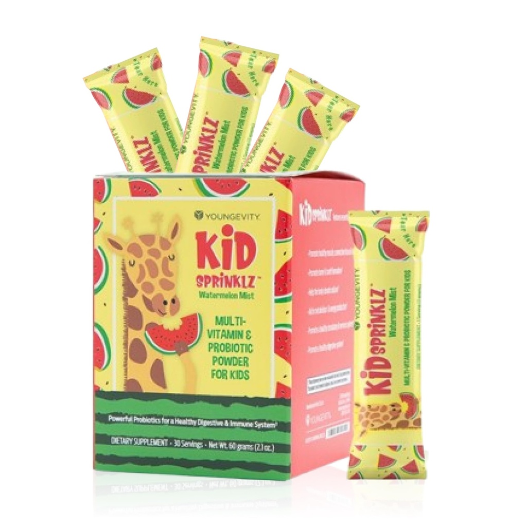 Youngevity Kidsprinklz Watermelonミストマルチビタミンパウダー - キッズマルチビタミン&トドルマーマルチビタミン - ビタミン、ミネラル、およびプロバイオティクス - 30サービング