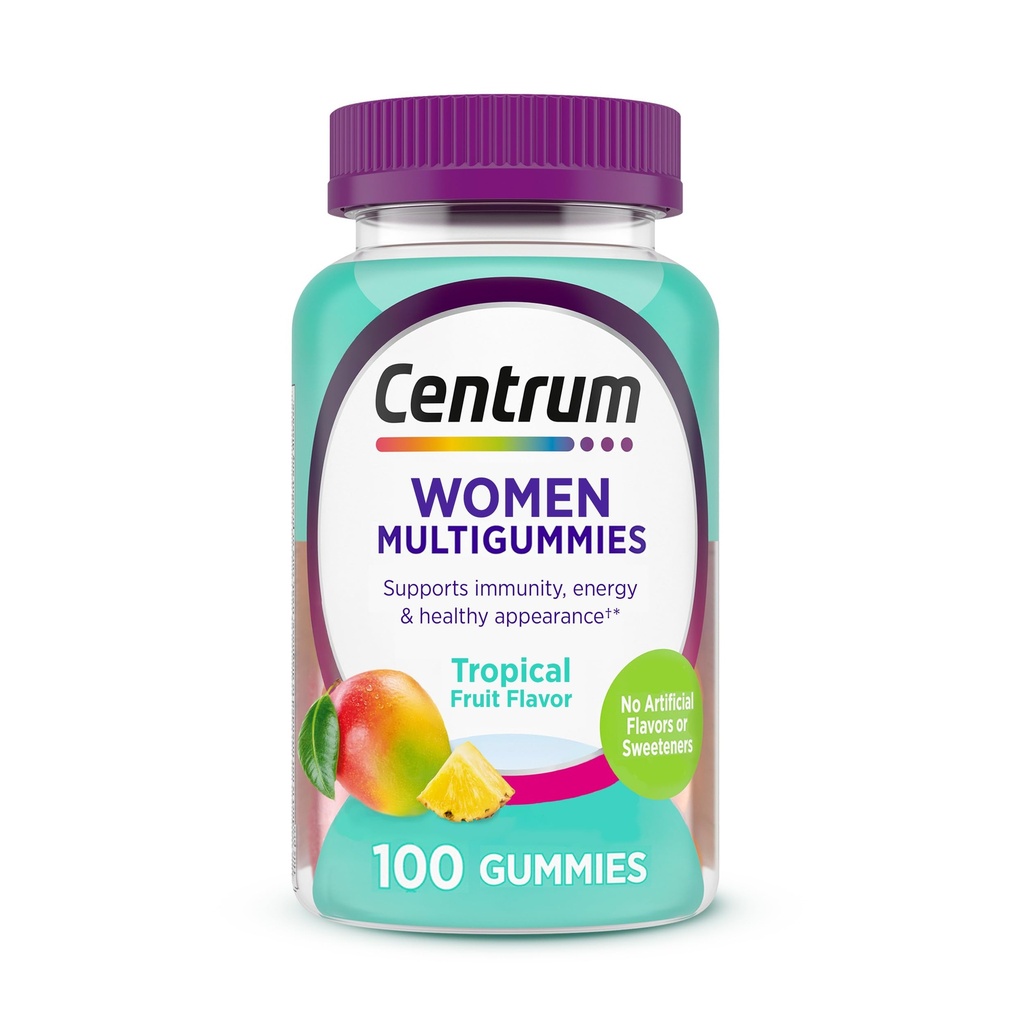Centrumの女性のMultivitaminのグミー、免疫、エネルギー、健康な出現サポート、100の計算、50日の供給