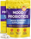 InnovixLabs Mood Probiotic for Women & Men, 臨床的にディゲスティブ&気分サポートサプリメント, 乳酸菌ヘルペスRosell-52ND & Bifidobacterium longum Rosell-175, 60カプセル