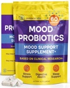InnovixLabs Mood Probiotic for Women & Men, 臨床的にディゲスティブ&気分サポートサプリメント, 乳酸菌ヘルペスRosell-52ND & Bifidobacterium longum Rosell-175, 60カプセル