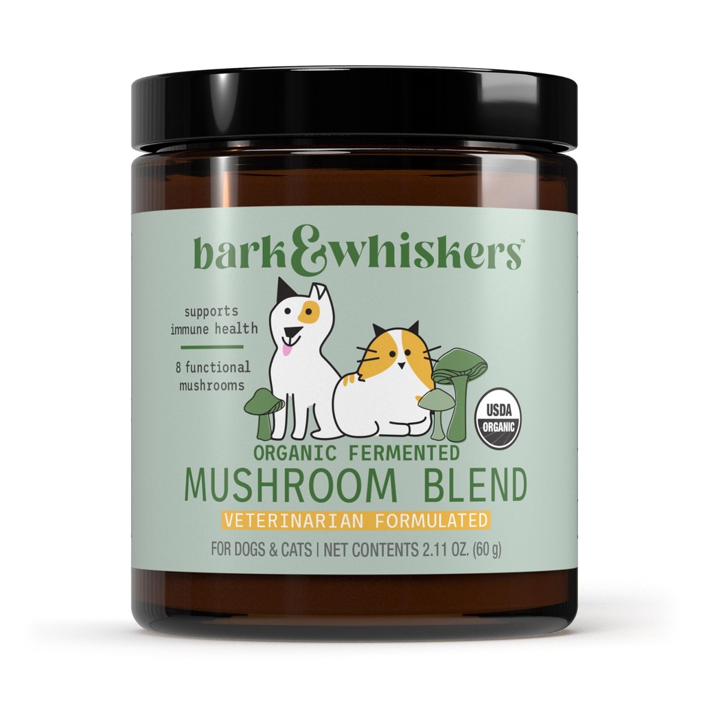 Mercola Bark&Whiskersオーガニック発酵キノコブレンド - 猫と犬のサプリメント - 消化器と免疫の健康をサポート - 添加剤、フィラー&グルテンフリー - 2.11 oz。 (60 Scoops)