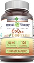 アメイジングフォーミュラコク10 with BioPerine 100 Mg | ベジタリアンカプセルサプリメント | ノンGMO | グルテンフリー | アメリカ製(1パック | 120カウント)