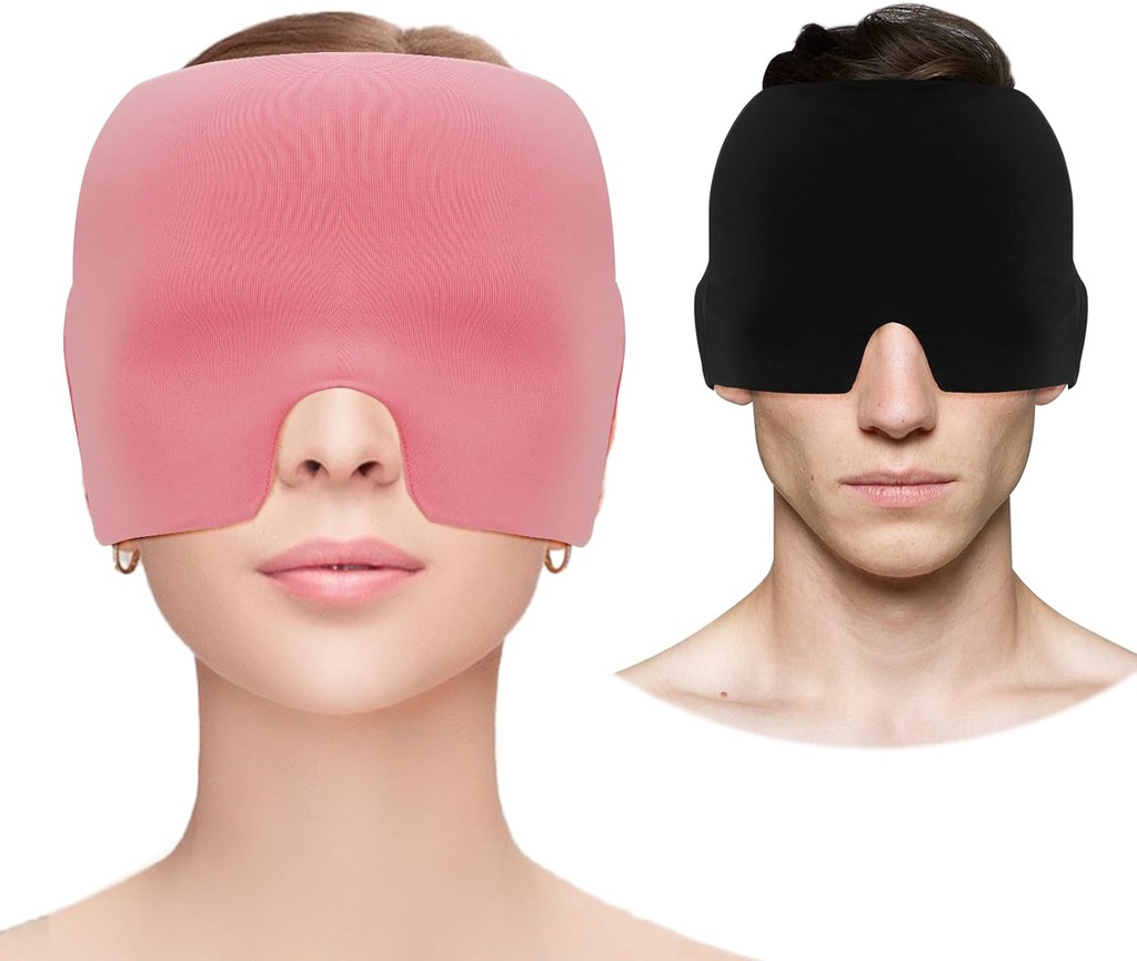 Migraineの頭痛の救助の帽子、ゲルの冷却の目マスク、Migraineの救助の帽子の熱く及び冷たい療法の掛かる帽子のマスクのSinus、Puffyの目、張力、圧力救助のための無臭の頭痛の帽子の帽子