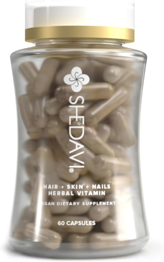 速い毛の成長のためのシェダビのアイコニックの自然な毛のビタミン - ビタミンと配合された純粋な毛の補足はより厚く、より強い毛を促進します - 脱毛のためのビーガンヘアケア - 非GMO (60カプセル)