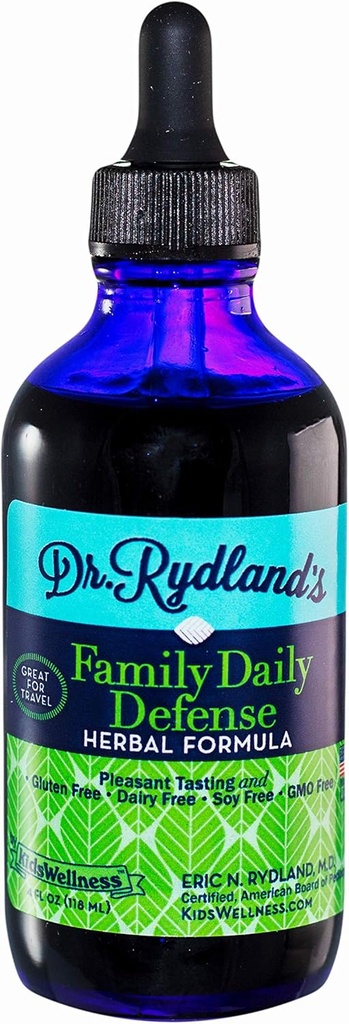 Rydland's Herbal Supplement | KidsWellness | ファミリー・デイリー・ディフェンス | デイリー・ユース・アンド・トラベル | 4 オンス・ボトル