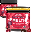 Llama Naturals Kids Multivitamin Gummies, ビーガン, ビタミンDと有機性, C&K, トールダール実質のフルーツのおいしいビタミン, 咀嚼可能なサプリメント, 全食品マルチビタミン, 砂糖ケーンなし, チェリー, 2 Pk