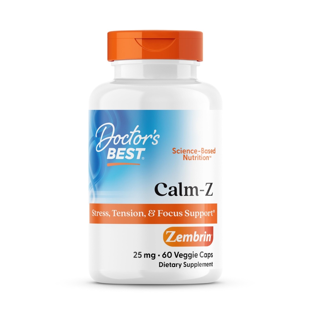 Zembrin、ストレス&気分のサポート、25mgベジギーキャップ、60Countの医師のベストカルム