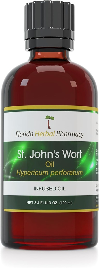 フロリダハーブファーマシー、セントジョンズワート(Hypericum perforatum)注入油3.4オンス(100ml)。