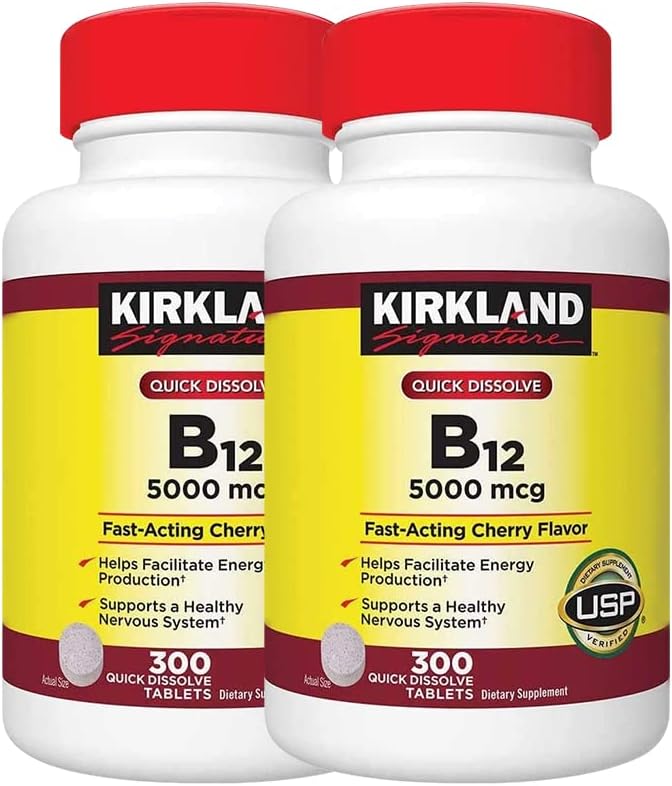 Kirkland Signature B-12 5000 mcg, 300 Tablets (2 Pack)