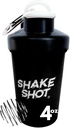 Black - 4oz Mini Shaker Bottle for Pre Workout, Creatine, Small Scoop Supplements (Not for Protein) Clip & Shaker Ball