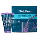 DripDrop Hydration Packets - グレープ - シングルセルブ電解質パウダードリンクミックス - Non-GMO、グルテンフリー、ビーガン - 32スティック