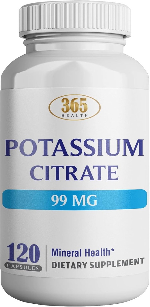 健康カリウム(Citrate) - 神経および筋肉機能 心の健康及びエネルギーを支える必須の電解物の補足* - カリウムのクエン酸塩のカプセル- 120のカプセル
